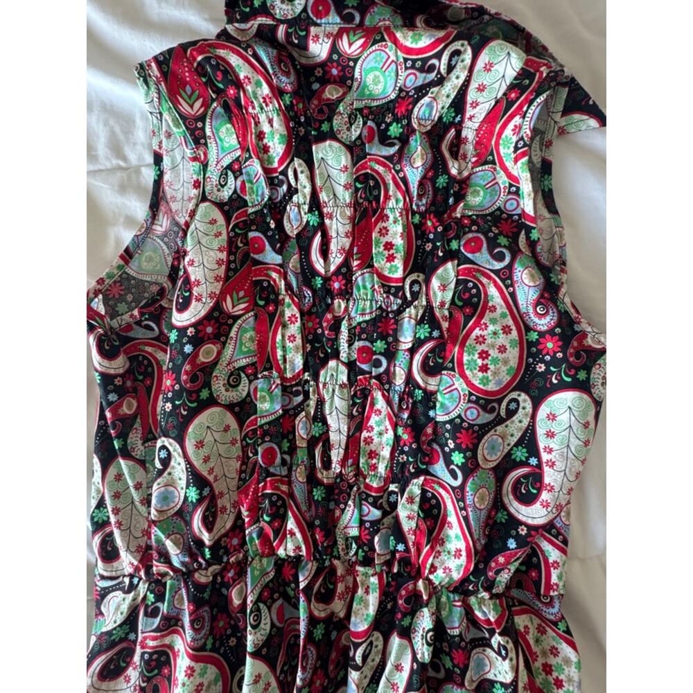 Voodoo Vixen Saranya Paisley Fit Flare Dress Retro Rockabilly Cotton M - Picture 6 of 11